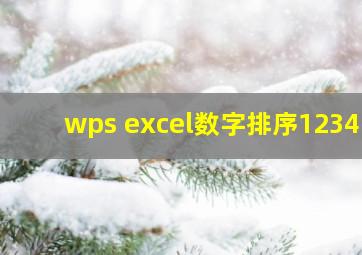 wps excel数字排序12345